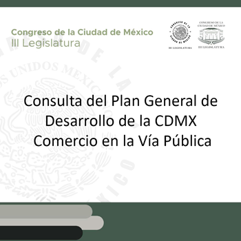 Banner sobre Consulta del Plan General de Desarrollo de la CDMX Comercio en la Vía Pública